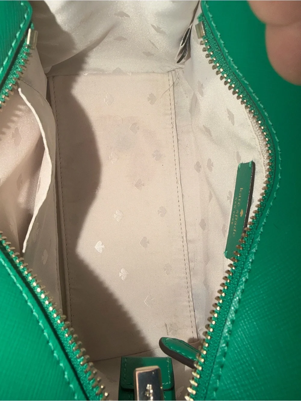 kate spade Emerald Green Saffiano Leather Satchel with Strap